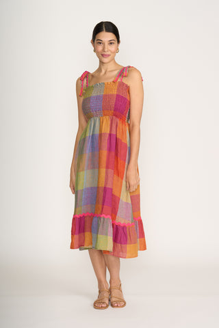 Foil Dress Moral Fibre Fiesta Check [sz:size 8]