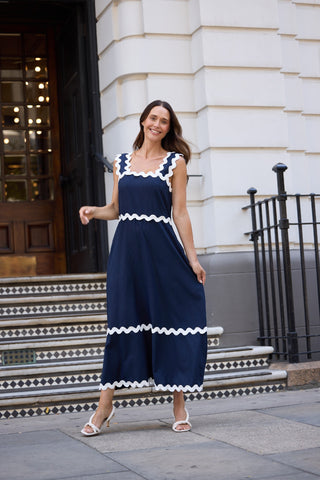 Brave&true Dress Marlo Midi - Navy [sz:small]