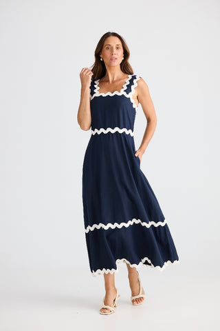 Brave&true Dress Marlo Midi - Navy [sz:small]