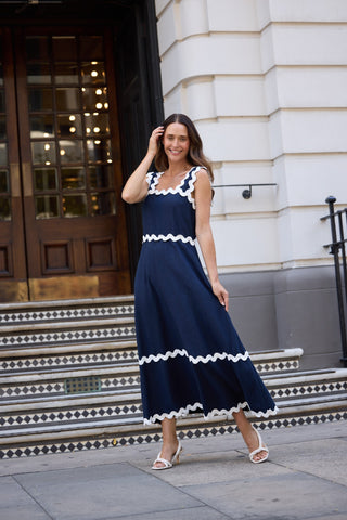 Brave&true Dress Marlo Midi - Navy [sz:small]