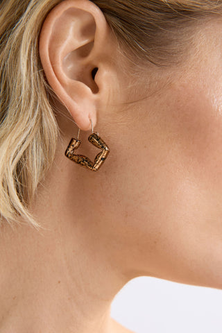 Elk Earrings Bronze Oban Square Hoop 