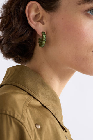 Elk Earrings Jolle Hoop - Dark Olive