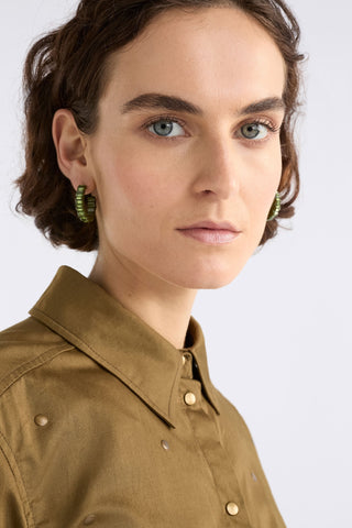 Elk Earrings Jolle Hoop - Dark Olive