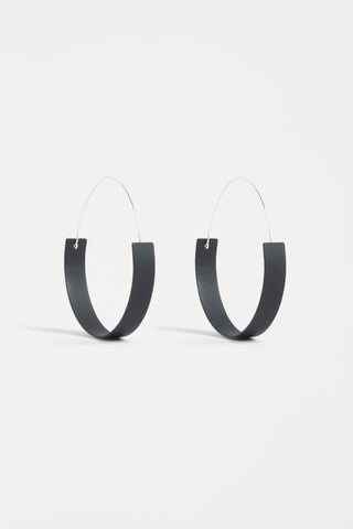 Elk Earrings Tona Large Hoop - Black