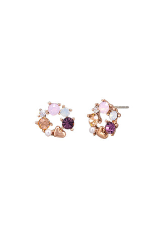 Tigertree Earrings Adriana - Rose Gold Crystal