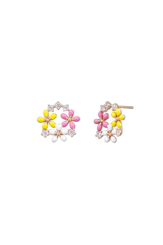 Tigertree Earrings Daisy Flower Garden - Pink