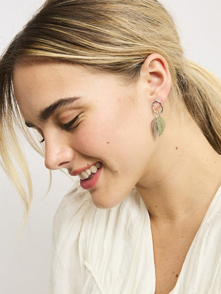 Tigertree Earrings Leaf Cluster - Silver