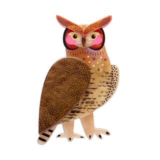Erstwilder Brooch Grand Great Horned Owl