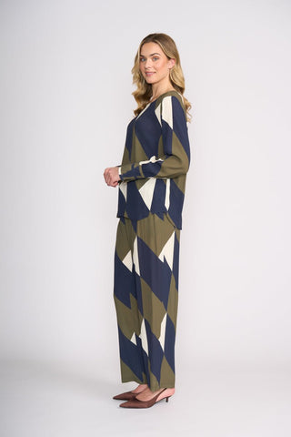Foil Blouse Well Aligned - Mod Geo | Pink Poppies