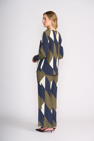 Foil Blouse Well Aligned - Mod Geo | Pink Poppies