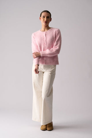 Foil Fluffin Cute Reversible Cardi - Barely Pink [sz:small]