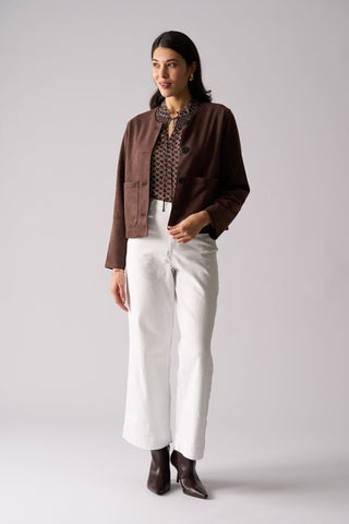 Foil Looking Suede Jacket - Ristretto [sz:size 8]