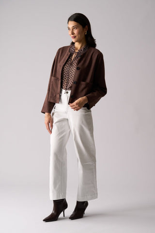 Foil Looking Suede Jacket - Ristretto [sz:size 8]