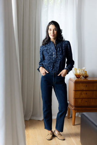 Foil Shirt Frilling - Tapestry | Pink Poppies