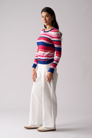 Foil Sweater Hot Wire - Multi Stripe | Pink Poppies