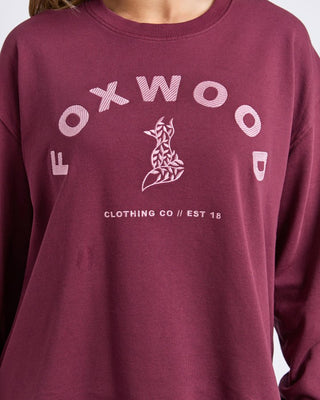 Foxwood Crew Effortless Contrast Wine [sz:size 8]