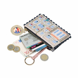 Vendula Heritage Victorian Dolls House Zip Card Coin - Pink Poppies 