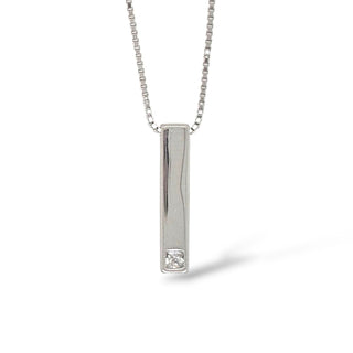 Mcj Necklace Bar Cz Ss