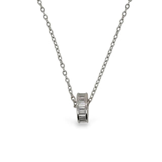 Mcj Necklace Circle & Cz S/silver