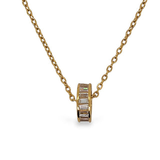 Mcj Necklace Circle & Cz Ygp Ss