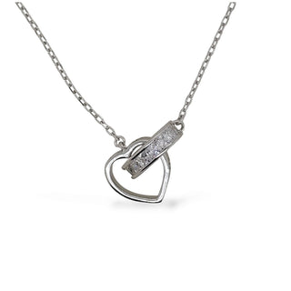 Mcj Necklace Dbl Heart & Cz