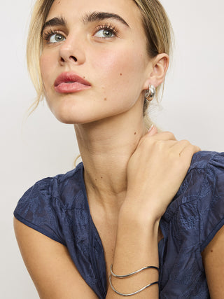 Tigertree Bangle Curve Dbl - Silver