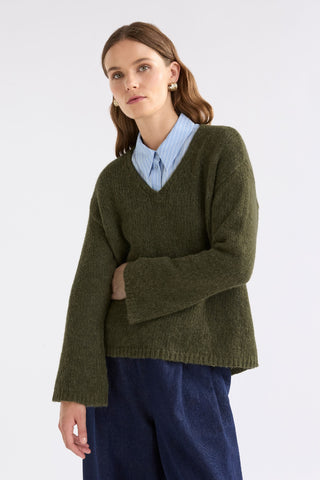 Elk Sweater Anken  - Dark Olive [sz:small/medium]