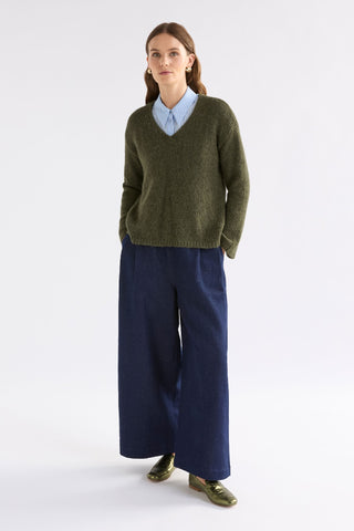 Elk Sweater Anken  - Dark Olive [sz:small/medium]