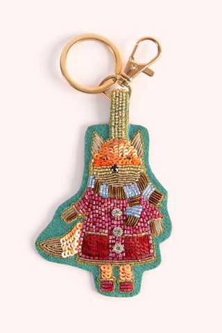 Powder Keyring Fall Fox - Beaded