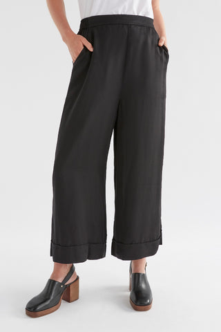 Elk Pant Wide Leg Culotte - Black [sz:size 12]