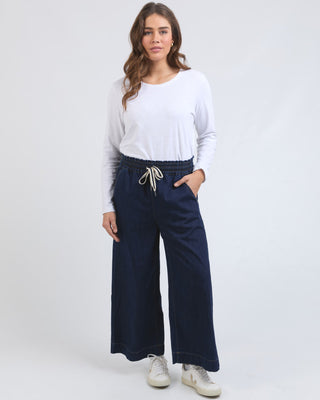 Elm Pant Greta Wide Leg - Extra Dark Wash [sz:size 8]