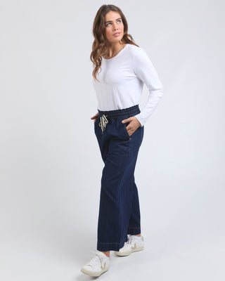 Elm Pant Greta Wide Leg - Extra Dark Wash [sz:size 8]