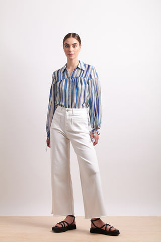 Neris Shirt Draw The Line - Azure Stripe [sz:size 12]