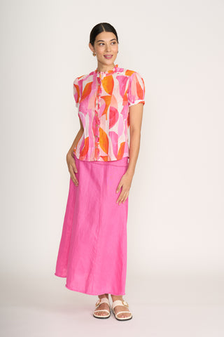 Foil Shirt Ultimate Crush Cap Sleeve - Feeling Peachy [sz:size10]