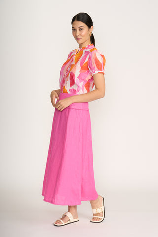 Foil Shirt Ultimate Crush Cap Sleeve - Feeling Peachy [sz:size10]