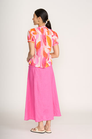 Foil Shirt Ultimate Crush Cap Sleeve - Feeling Peachy [sz:size10]