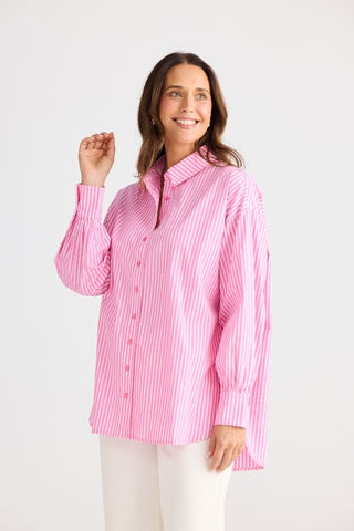 Brave&true Shirt Isabel - Pink Stripe [sz:small]