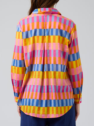 Cake Clothing Shirt Boyfriend - Pink Block [sz:small]