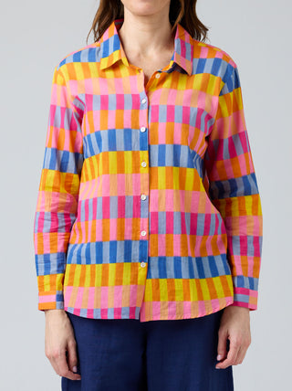 Cake Clothing Shirt Boyfriend - Pink Block [sz:small]