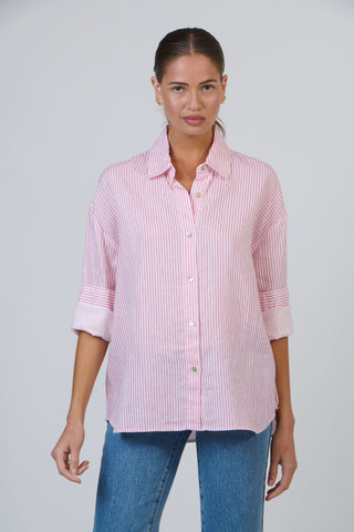 Envelope Shirt Boyfriend - Rayure Pivoine [sz:small]