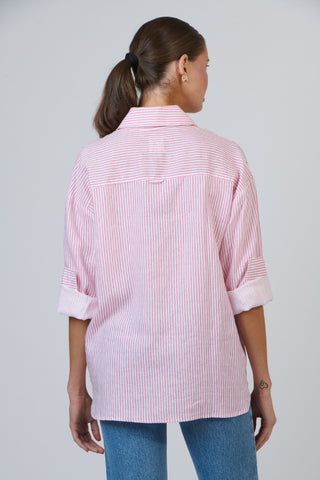 Envelope Shirt Boyfriend - Rayure Pivoine [sz:small]