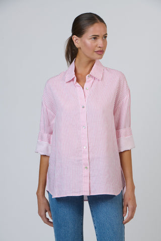 Envelope Shirt Boyfriend - Rayure Pivoine [sz:small]