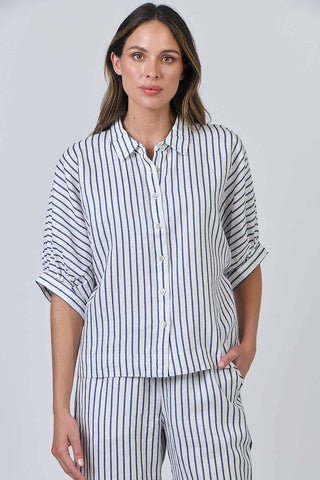 Naturals Shirt 3/4 - Blueberry Stripe 471 [sz:small]