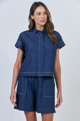 Naturals Shirt Ss - Chambray 533 [sz:small]