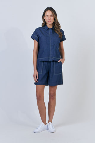 Naturals Shirt Ss - Chambray 533 [sz:small]