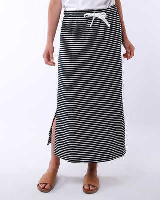 Elm Skirt Travel Stripe Navy/white [sz:size 10]