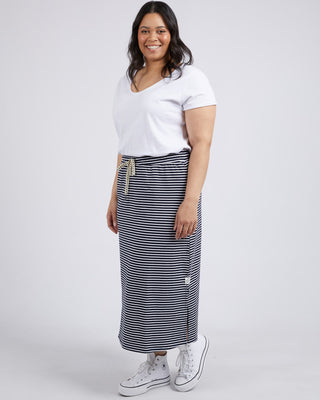 Elm Skirt Travel Stripe Navy/white [sz:size 10]