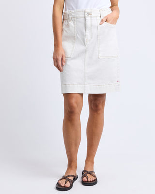 Elm Skirt Atlas Denim - Vintage White [sz:size 8]