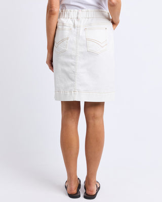 Elm Skirt Atlas Denim - Vintage White [sz:size 8]