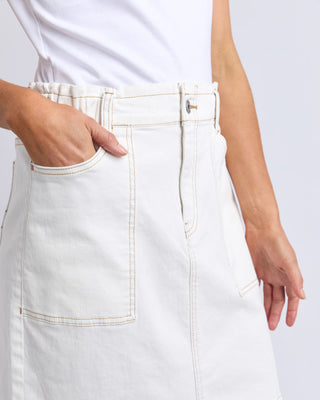 Elm Skirt Atlas Denim - Vintage White [sz:size 8]
